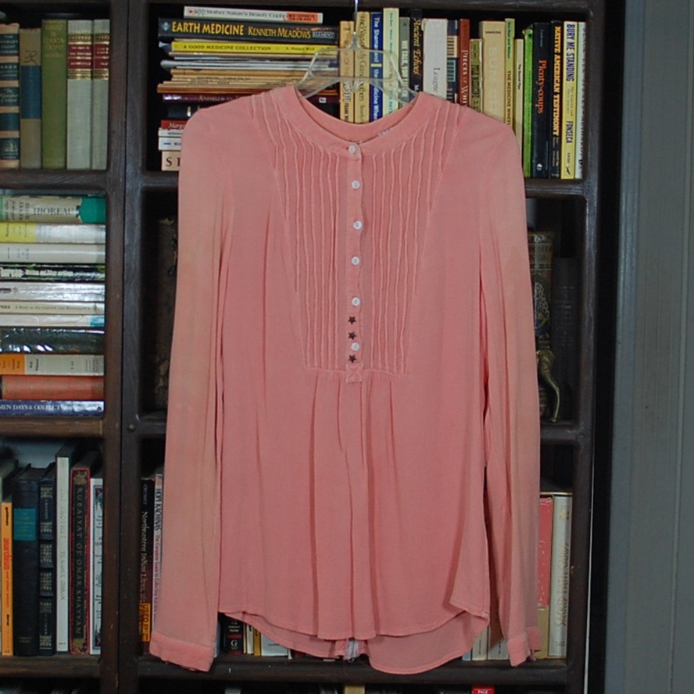 FP Free People Pink Henley Thermal Top